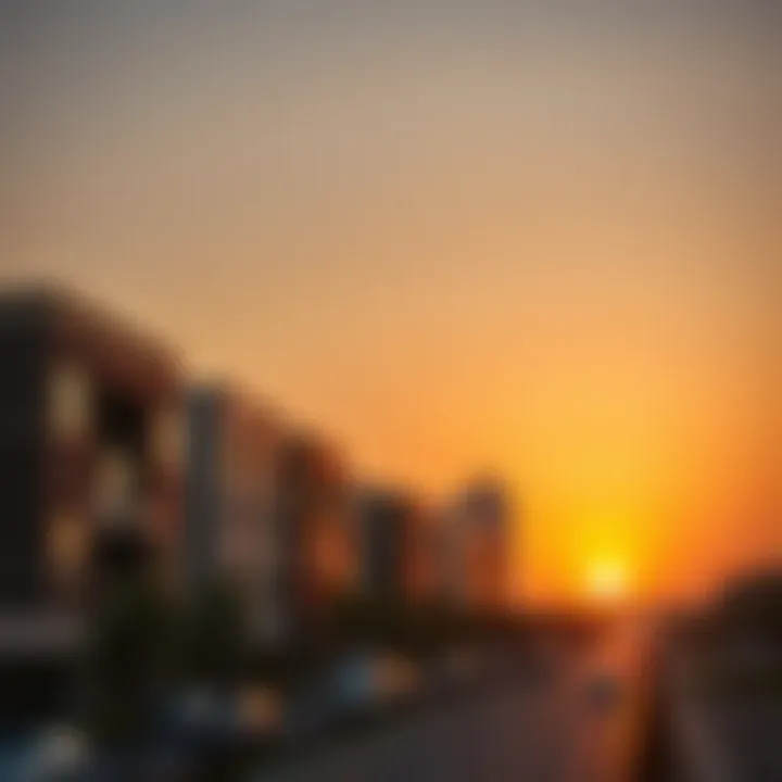 Scenic sunset over Junction Al Shamka, illustrating its beauty