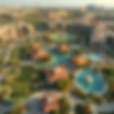 Aerial view of parks and amenities in The Oasis Dubai