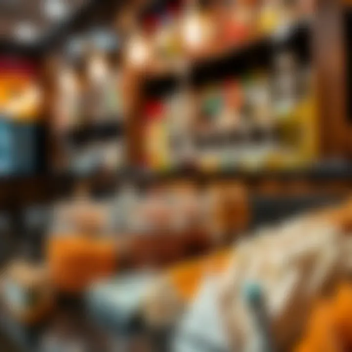 An array of flavored tobacco options displayed at a shisha cafe