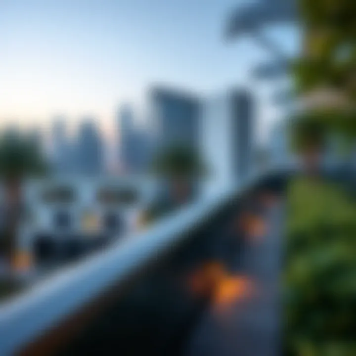 Serene Urban Green Space A serene green space in the heart of Dubai's urban environment.