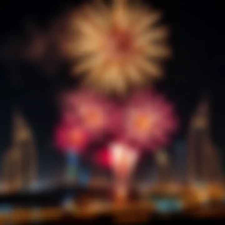 Spectacular fireworks display during New Year's Eve