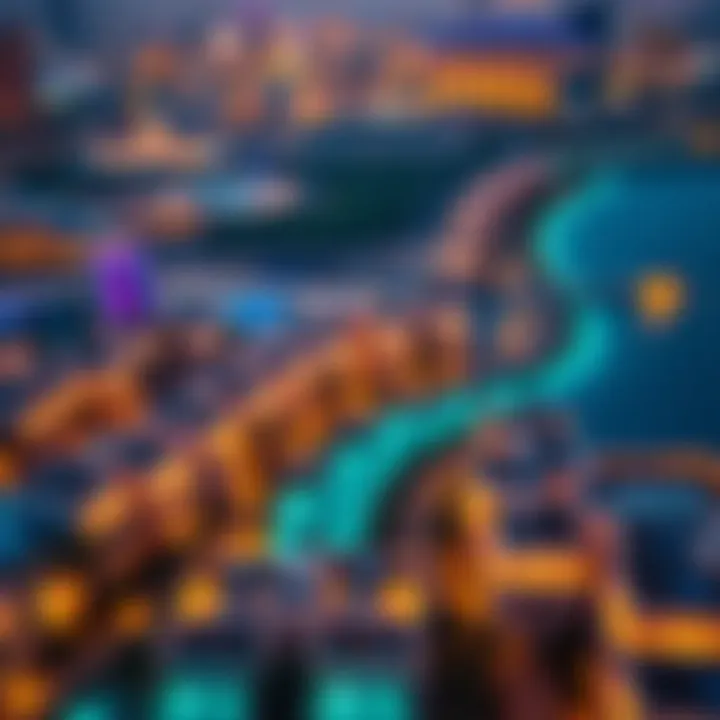 Aerial view of vibrant Dubai skyline with holiday homes