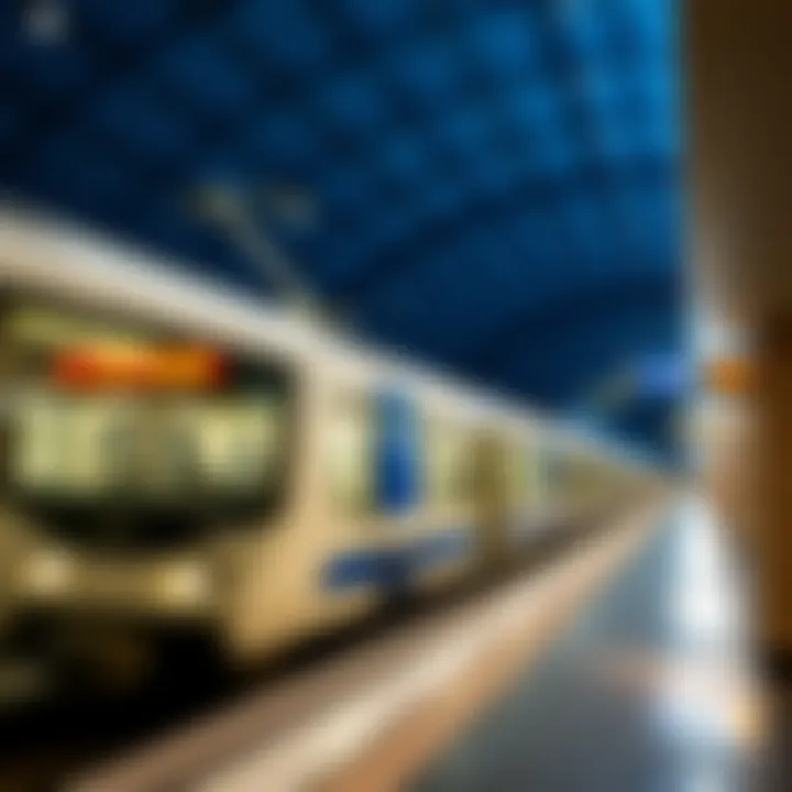 Dubai Metro Train Station Dubai Metro train at station