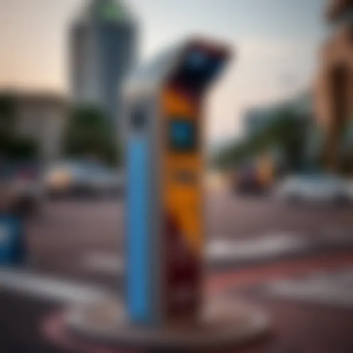 Innovative Parking Meter Design A modern parking meter in Dubai