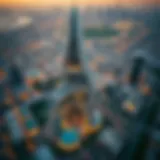 Aerial View of رقم برج الخان A stunning aerial view of رقم برج الخان showcasing its unique architectural design against the Dubai skyline.