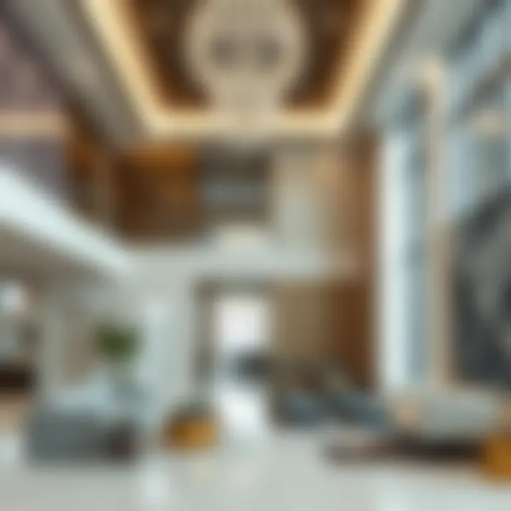 Luxury Interior Design of رقم برج الخان Interior design elements of رقم برج الخان highlighting luxury and modernity in real estate.