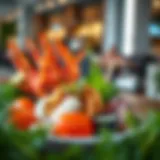 Exquisite Presentation of Fresh Seafood A beautifully plated seafood dish showcasing fresh ingredients