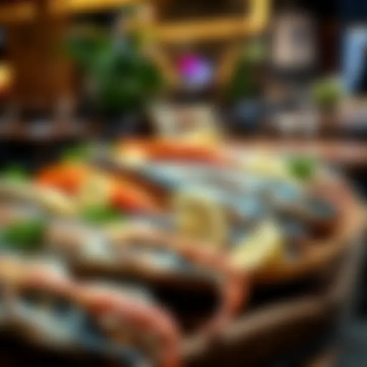 Sustainable Sourcing from Local Suppliers A selection of seafood sourced from local fishermen